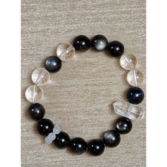 Guardian Bracelet — Moonlit Obsidian
